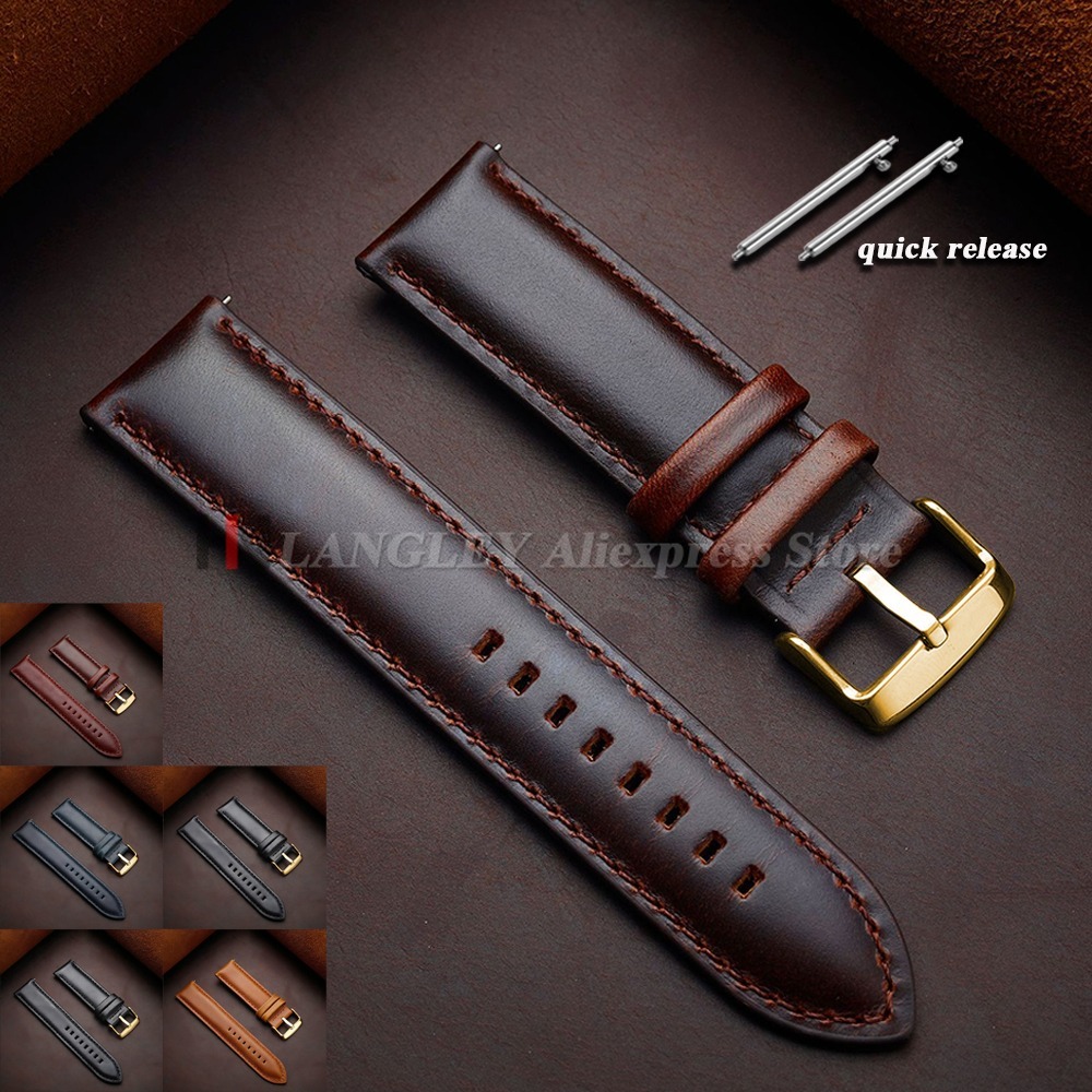 Suede Strap Watch - ヴィンテージ本物の牛革時計バンドストラップ DW用 ブラウン ブラック シルバー ゴールドバックル