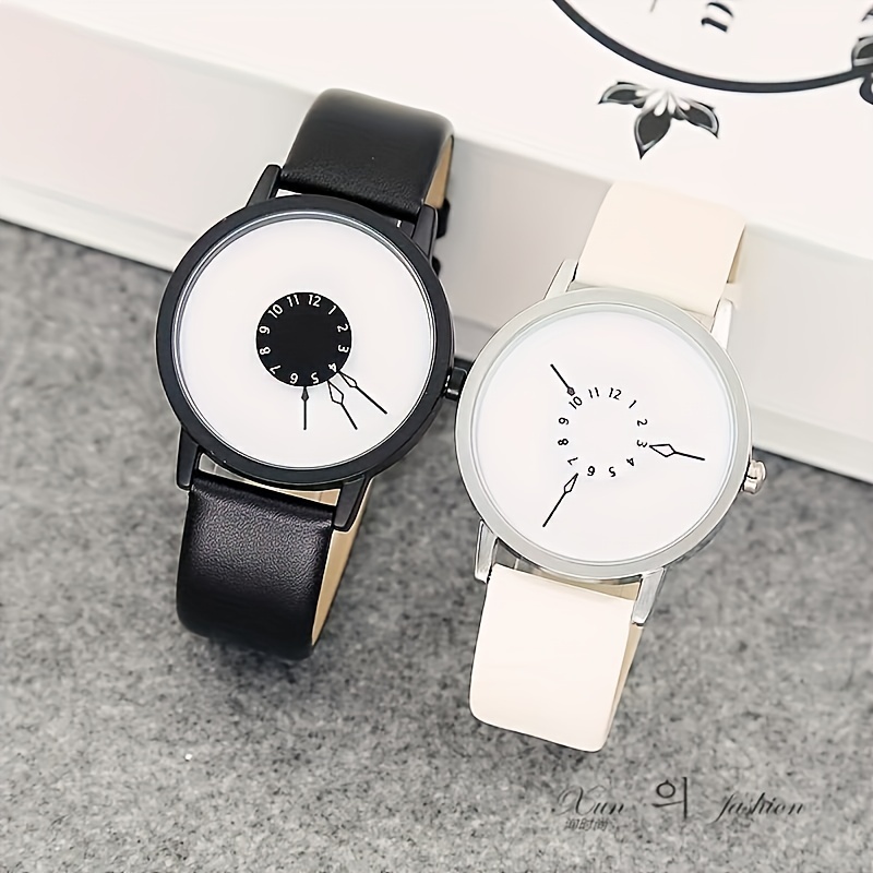 Canvas Strap Watch - パーソナリティコンセプトブラックテクノロジー時計、美しい流行のカップルの時計、pointlessコンセプト、男性と女性、1個