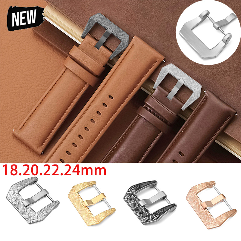 Leather Watch Band Men - 18/20/22/24mmのヴィンテージ風金属製時計バンド用バックル。汎用性の高いステンレススチール製ストラップピン留め具。男性用レザーブレスレットの交換用。