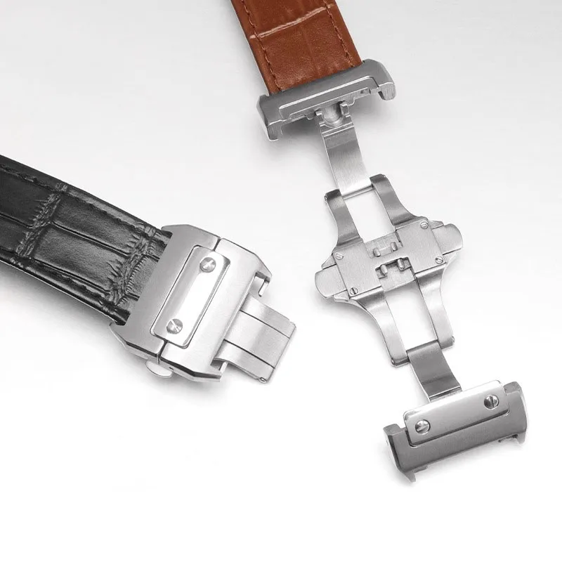 高品質な本革製腕時計バンド。カルティエ サントス用、20mm - Cartier Watch Tank のレビューと価格