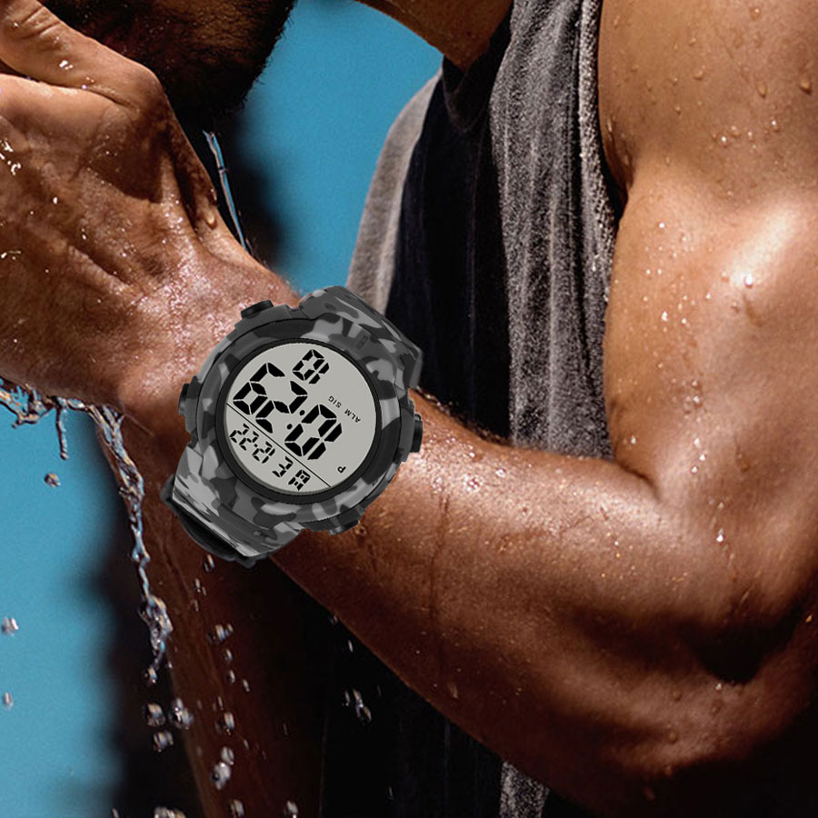 サイヌーク-メンズ防水LED腕時計,カモフラージュ電子腕時計 - Canvas Strap Watch のレビューと価格