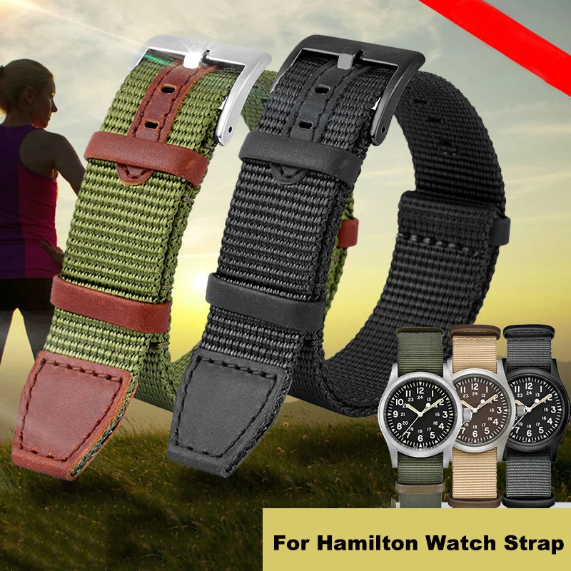 ミリタリースポーツストラップ,ナイロン,キャンバス,20mm - Suede Strap Watch のレビューと価格