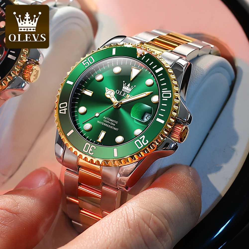 OLEVS 6650 機械式腕時計 メンズ 高級トップブラン - Rolex Watch Submariner のレビューと価格