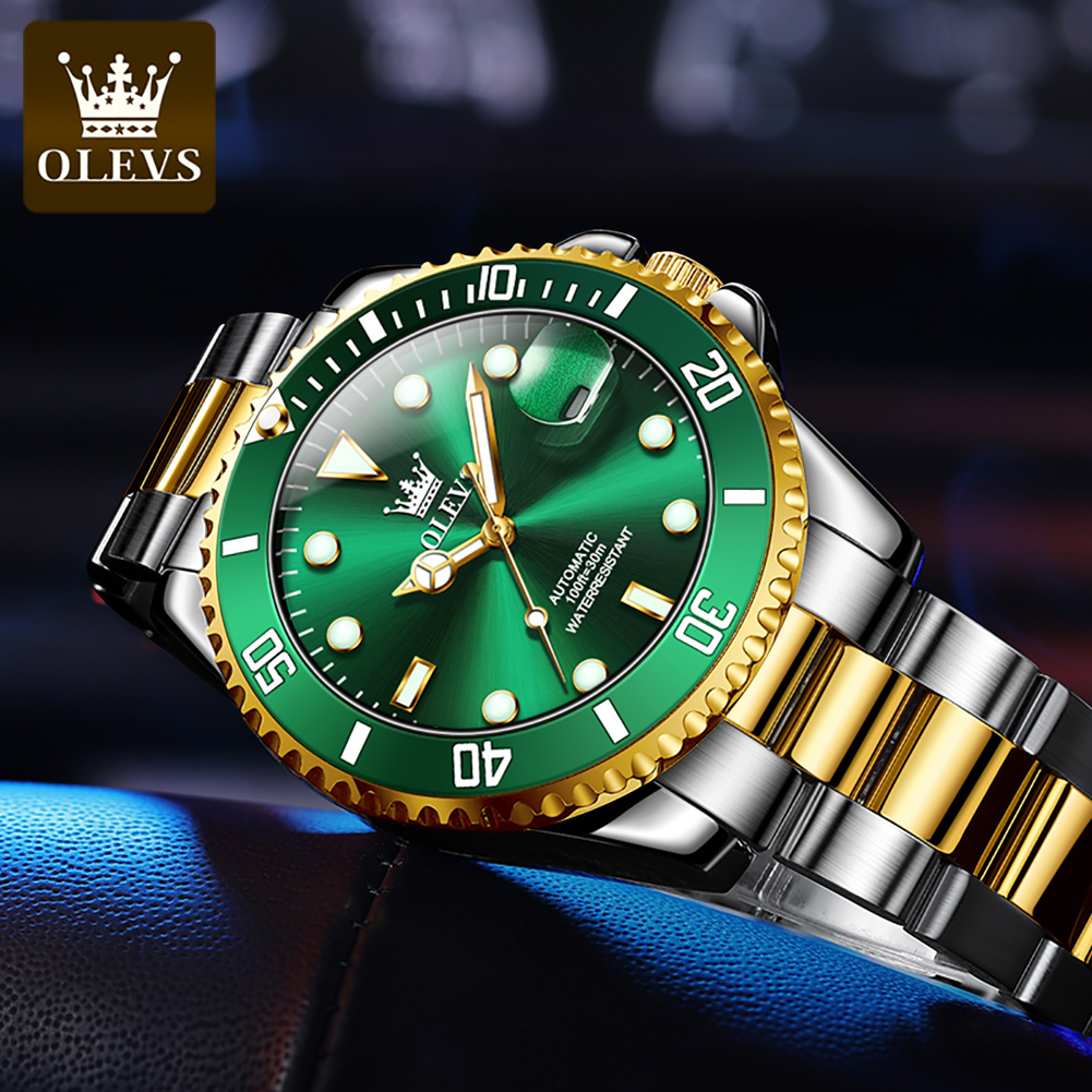OLEVS 6650 機械式腕時計 メンズ 高級トップブラン - Rolex Watch Submariner のレビューと価格