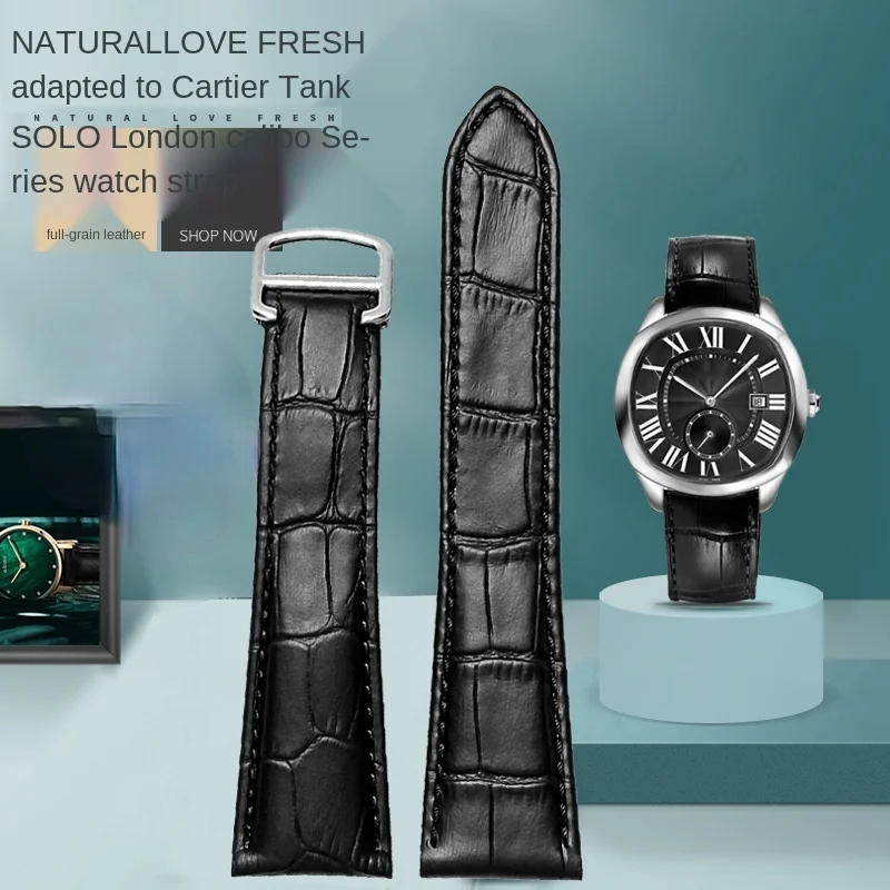 時計バンド本革時計ストラップ 22/23/24/25 ミリメ - Cartier Watch Tank のレビューと価格