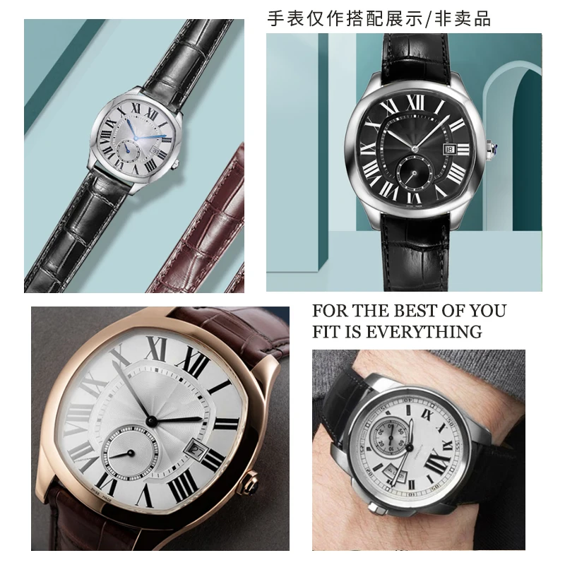 時計バンド本革時計ストラップ 22/23/24/25 ミリメ - Cartier Watch Tank のレビューと価格