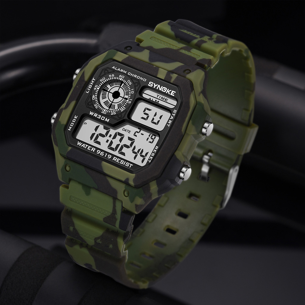Synoke-男性用ミリタリーデジタルウォッチ,レトロナイロ - Canvas Strap Watch のレビューと価格
