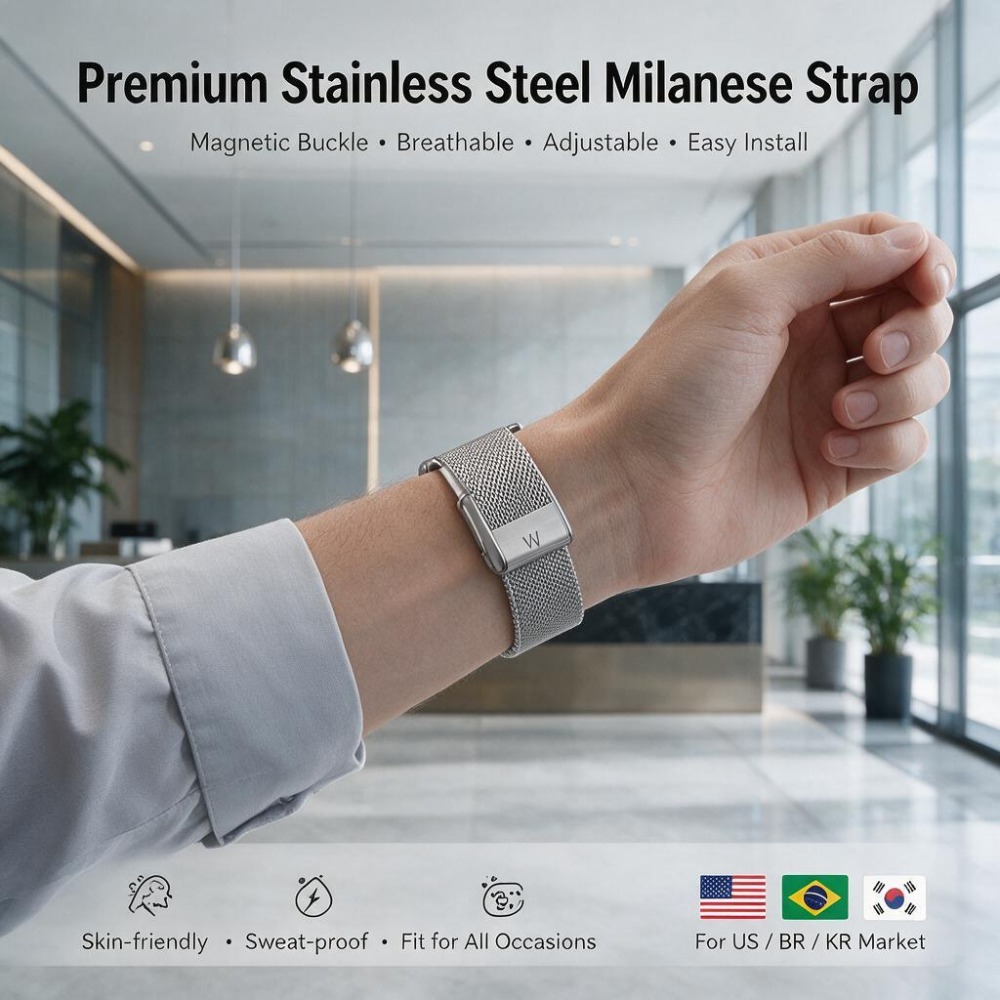 WHOOP 5.0 MG用、ミラネーゼ風ステンレススチールバ - Mesh Strap Metal のレビューと価格